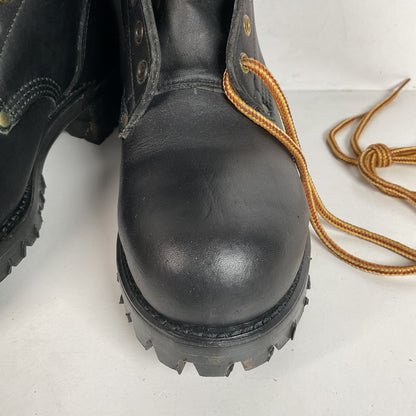 Vintage Steel Toe Logger Boots | USA Made | 1970s-1980s | Men’s 7.5 E