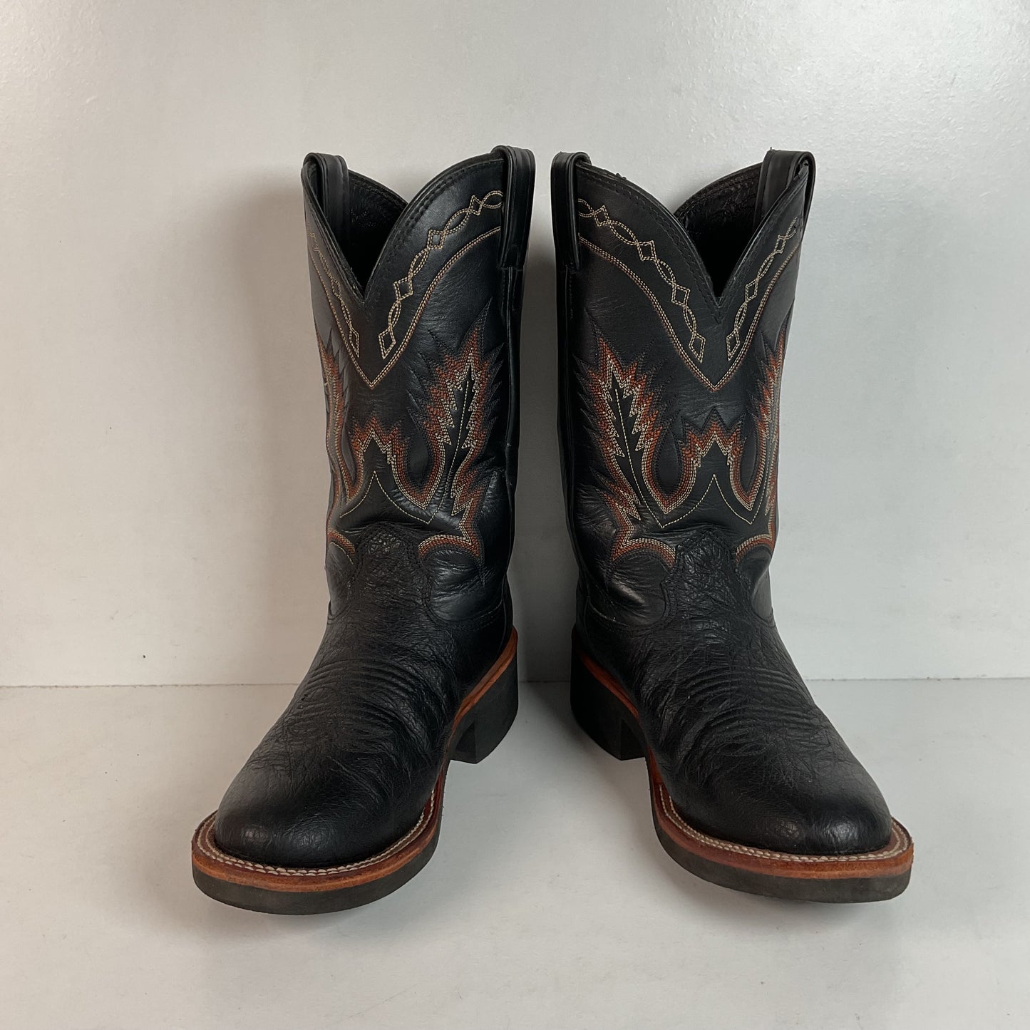 Larry Mahan Smooth Ostrich Roper Boots | Exotic | Crepe | Men’s 7 | Women’s 8