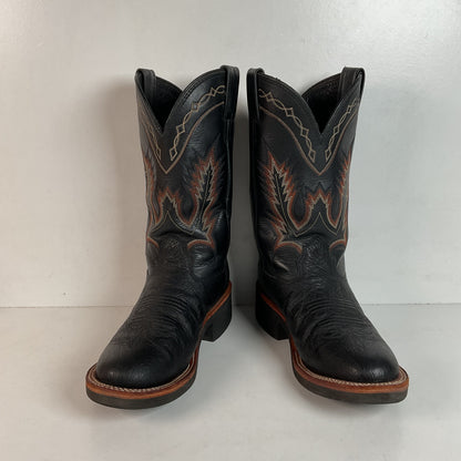 Larry Mahan Smooth Ostrich Roper Boots | Exotic | Crepe | Men’s 7 | Women’s 8