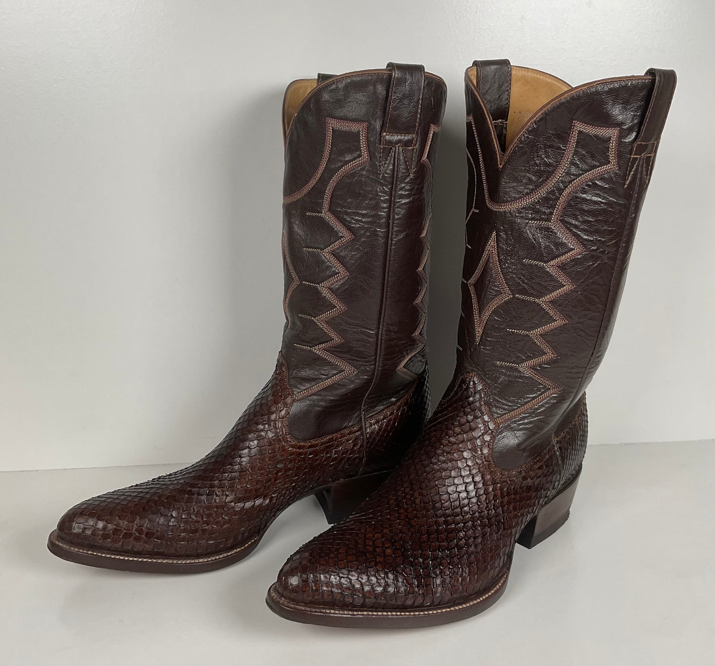 Vintage Anaconda Snakeskin Cowboy Boots | Exotic | Mex 29 | US 11