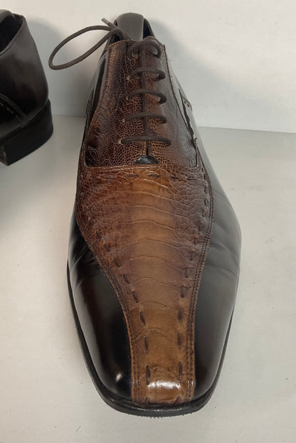 Mezlan Exotic Ostrich Leg Loafer Shoes 9.5 M Recrafted