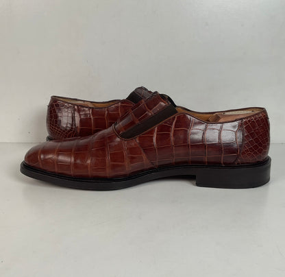 Avventura Exotic Caiman Crocodile Loafers 14 M Zipper