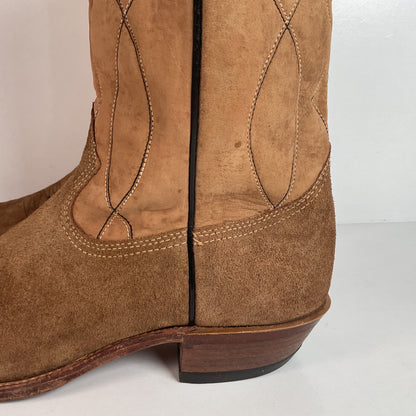 Vintage Sears Suede Cowboy Boots | Rough Out | 1960s-1970s | USA Made | 10 D