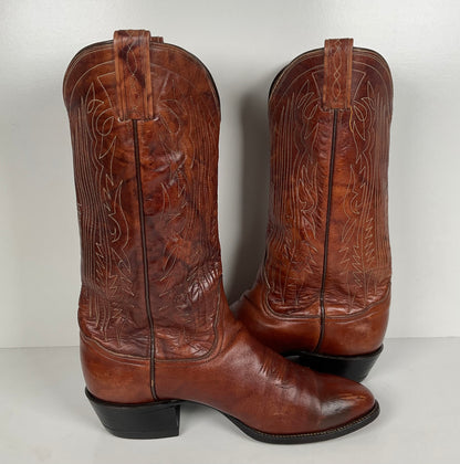 Vintage Tony Lama Cowboy Boots | Chocolate Cow | 1980s | Men’s 10 D
