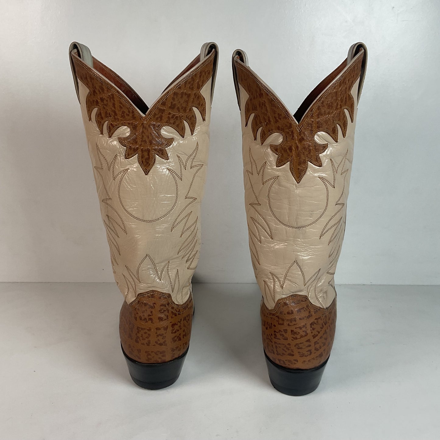 Vintage Justin Wingtip Cowboy Boots 9 D Old Fort Worth Label Recrafted