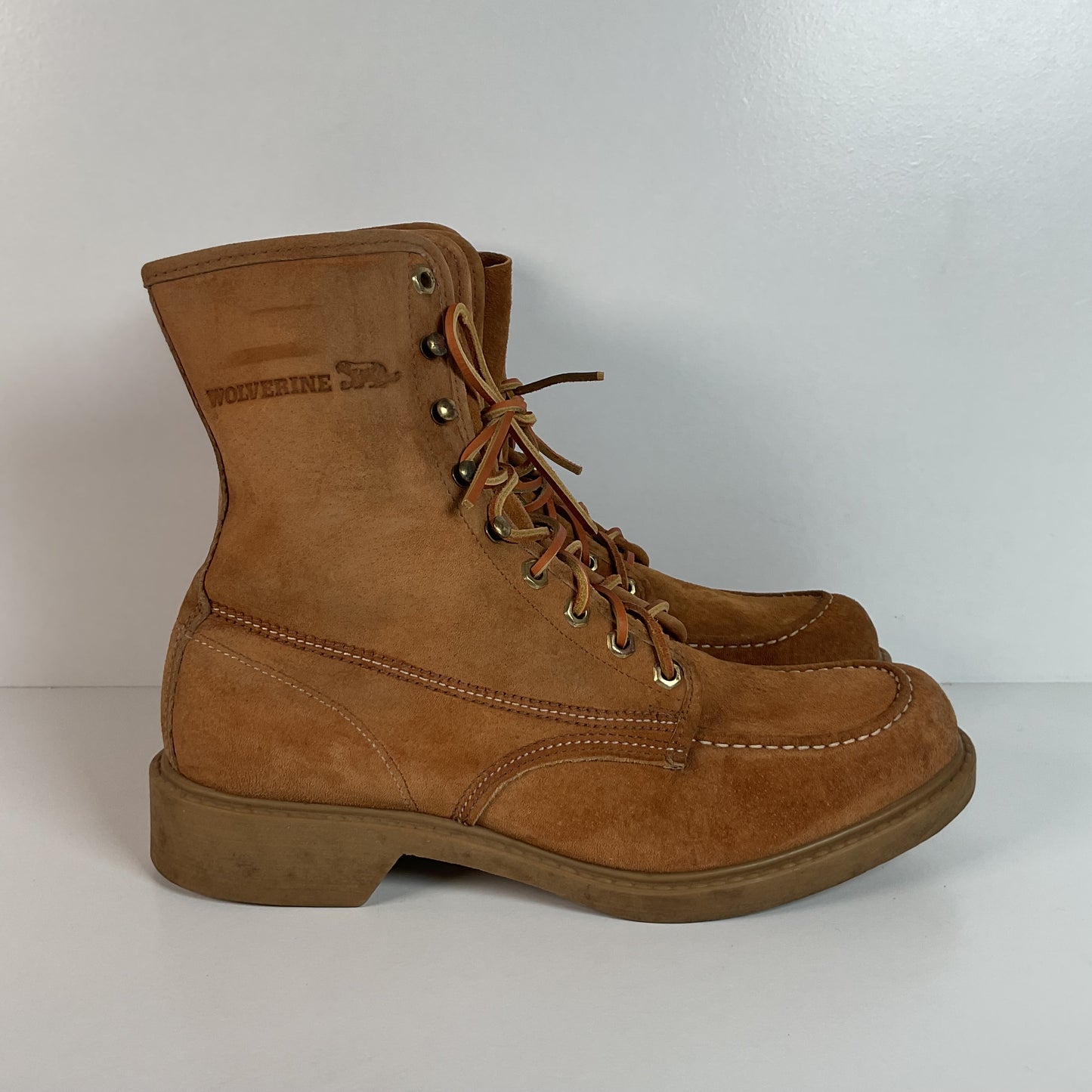 Vintage Wolverine Moc Toe Boots | Pig Skin Suede | USA Made | Men’s 11 C