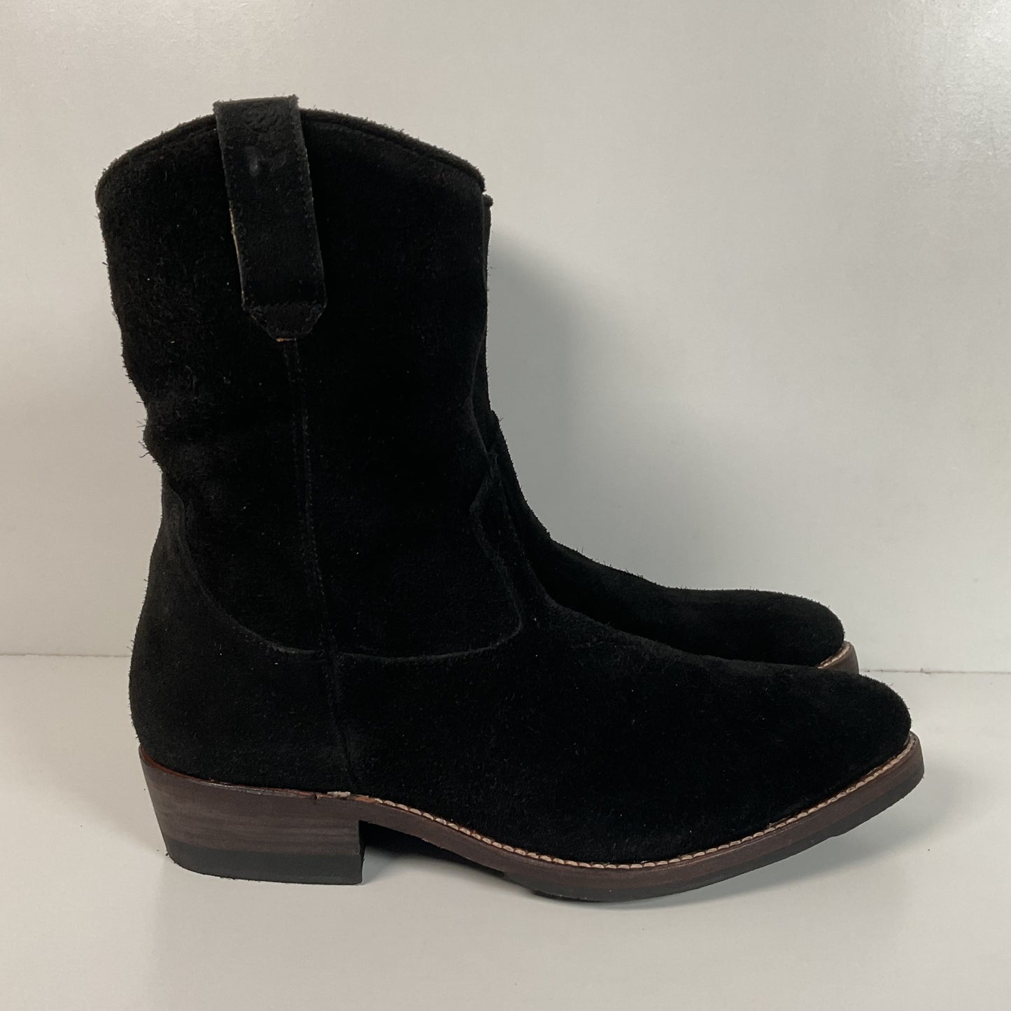Bed Stu’s Santa Rosa Brand Cowboy Boots 11.5 Rough Out Suede Midnight Black