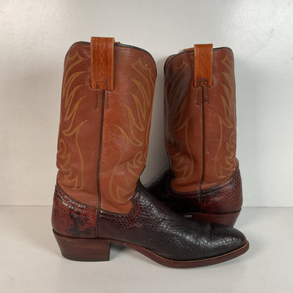 Vintage W.B. Masterson Wrangler Cowboy Boots 12 B (Narrow) Dress Lizard Cut