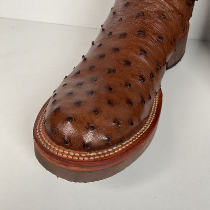 Justin Full Quill Ostrich Quill Roper Boots | Tekno Crepe | USA Made | Men’s 8 D