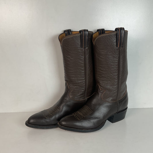 Vintage 1960s Tony Lama Exotic Water Buffalo Cowboy Boots Men’s 8 D Gold Label