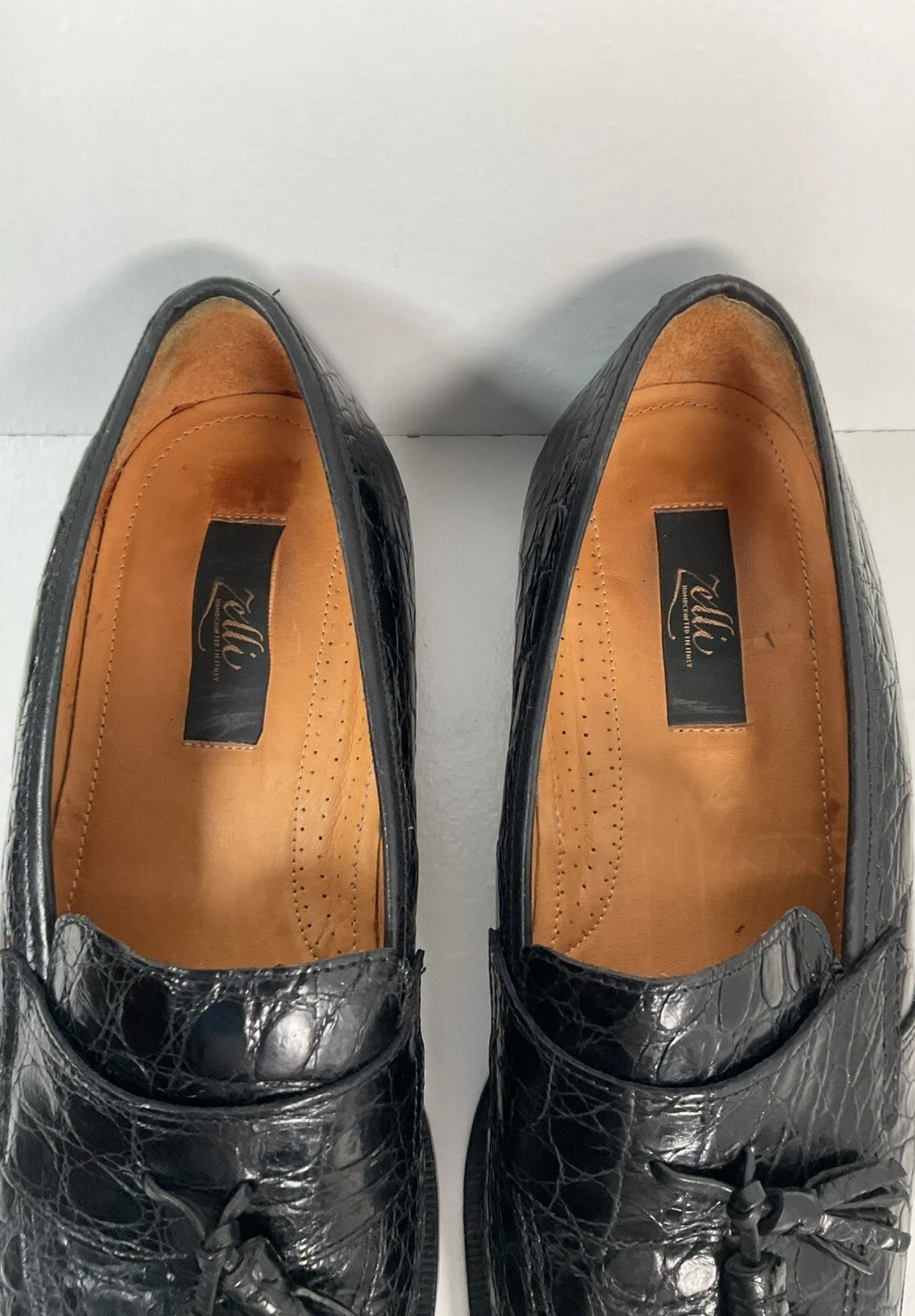 Zelli Franco Crocodile Tassel Loafer | Black | 12 M