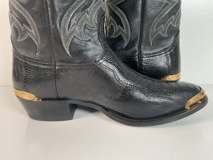 Vintage Nocona Ostrich Leg Cowboy Boots | Exotic | USA Made | 11 EE