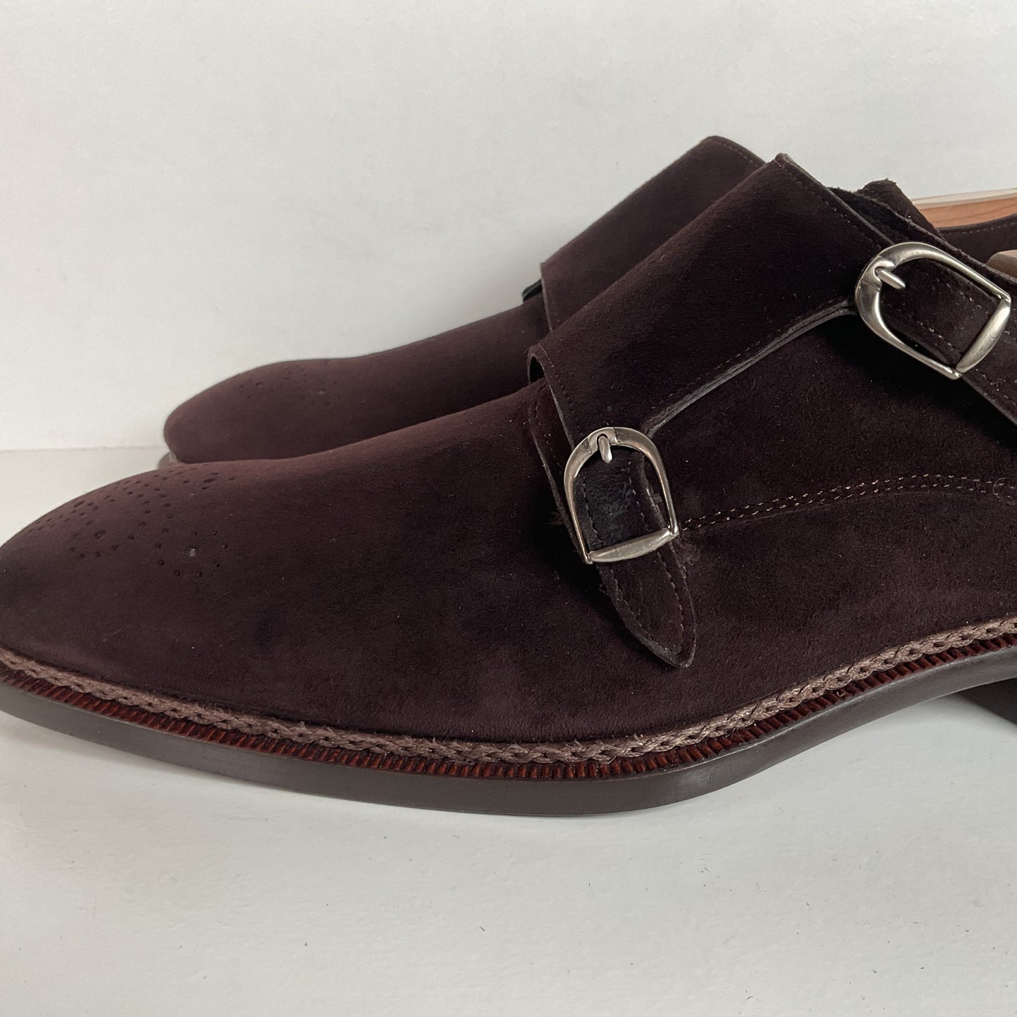 Mezlan Double Monk Strap Shoes | Custom | Nubuck Suede | Brown | Men’s 10.5 M