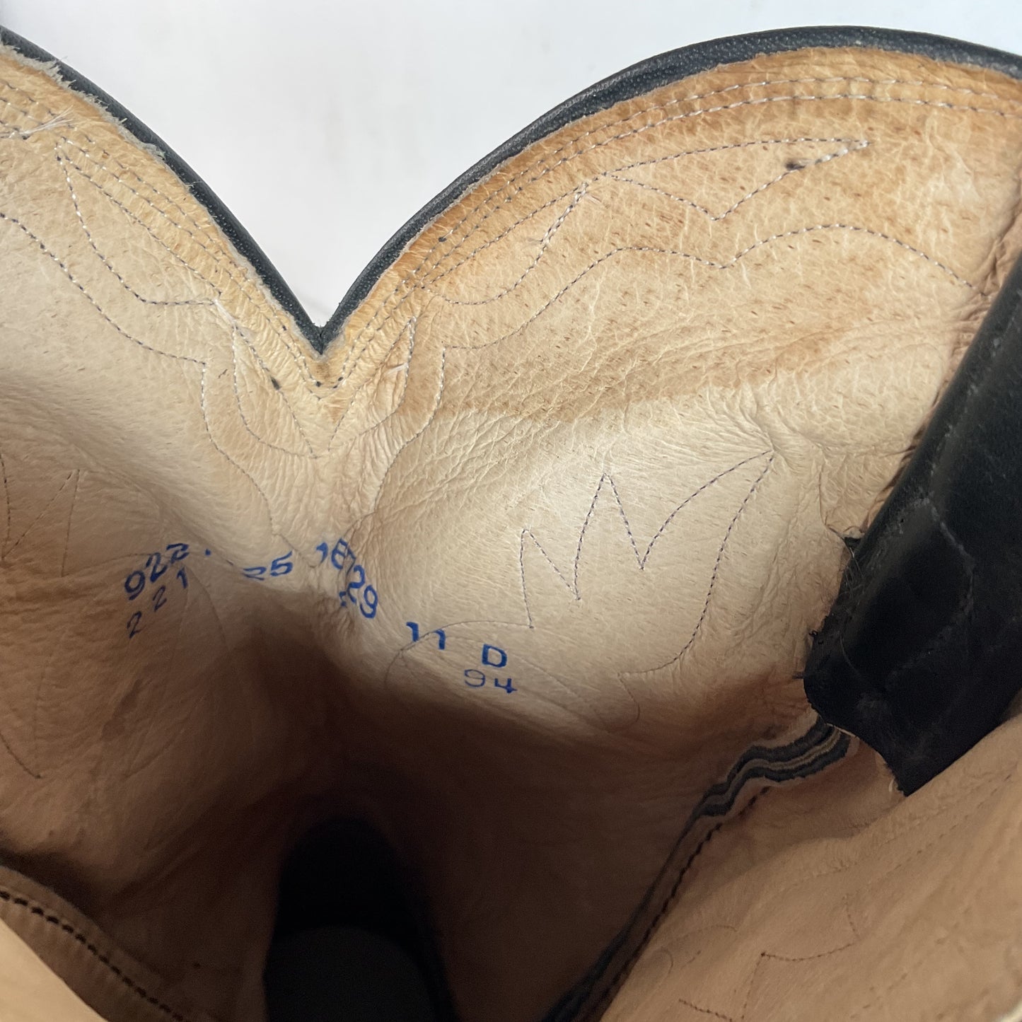 Vintage Dan Post Black Cherry Cowboy Boots | Tooled Inlay | 11 D