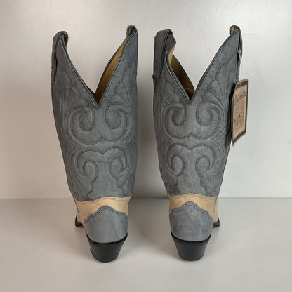 Vintage Wrangler Wingtip Cowgirl Boots 7.5 M Nubuck Suede
