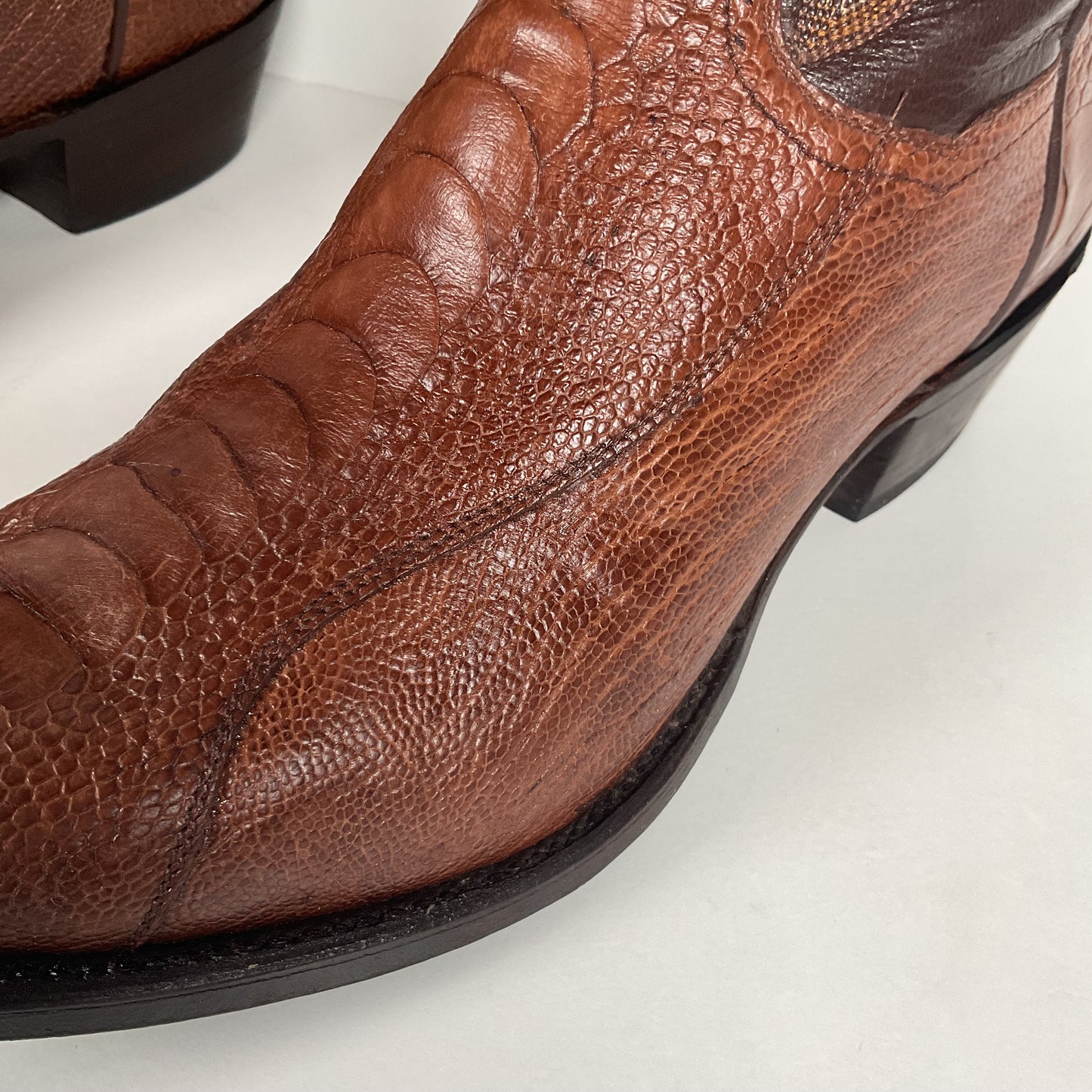 Vintage Panhandle Slim Cowboy Boots | Ostrich Leg & Smooth | Set of (2) | 8 D