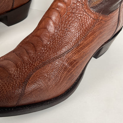 Vintage Panhandle Slim Cowboy Boots | Ostrich Leg & Smooth | Set of (2) | 8 D