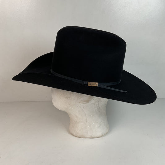 Vintage Milano Larry Mahan Cowboy Hat 6 5/8 Ridgetop Black 5X USA Made