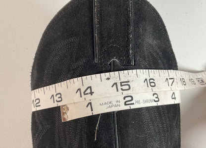 Vintage Justin Suede Cowgirl Boots | USA Made | Rough Out | Black | 5.5 B