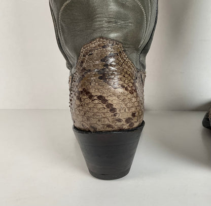 Vintage Justin Butterfly Cowgirl Boots | Snakeskin Inlay | USA Made | Women’s 5 B