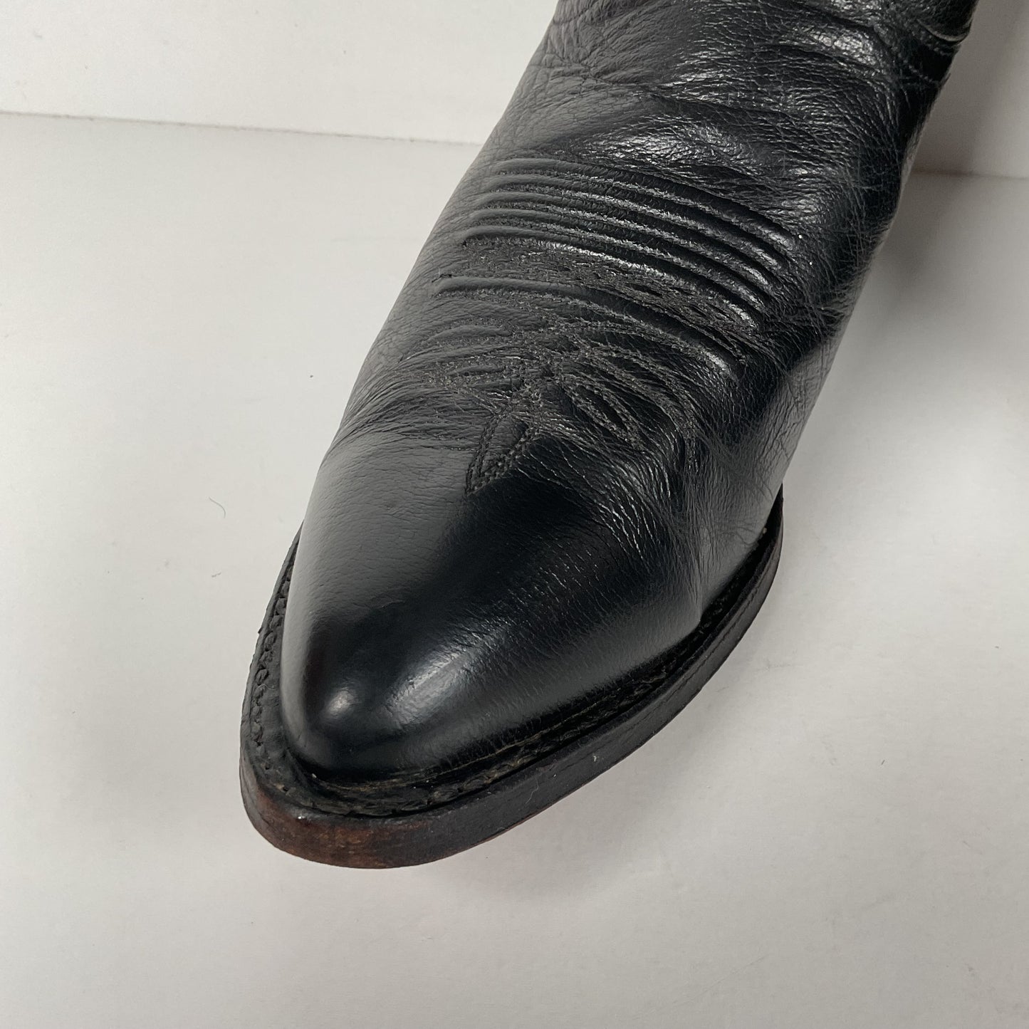 Vintage Dan Post Buck Skin Cowboy Boots | Classic Black | Men’s 10 D