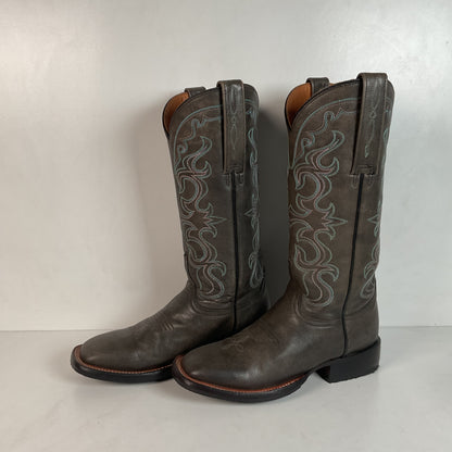 Lucchese Women’s Grey Cowgirl Boots 8.5 B Square Toe Recraft