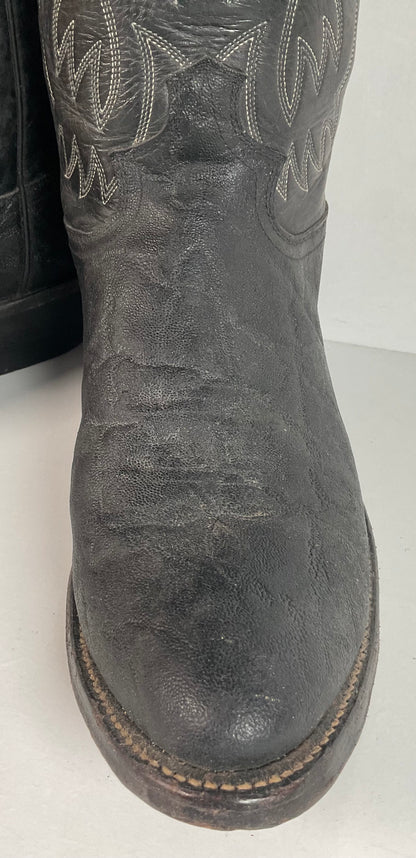 Justin Faux Elephant Print On Cowhide Buckaroo Cowboy Boots 10 D Punchy