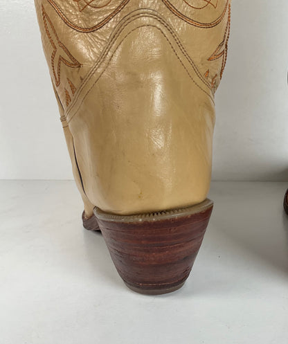Vintage Siete Leguas Cowboy Boots | 1970s | Blonde Calfskin | Men’s 10 EE