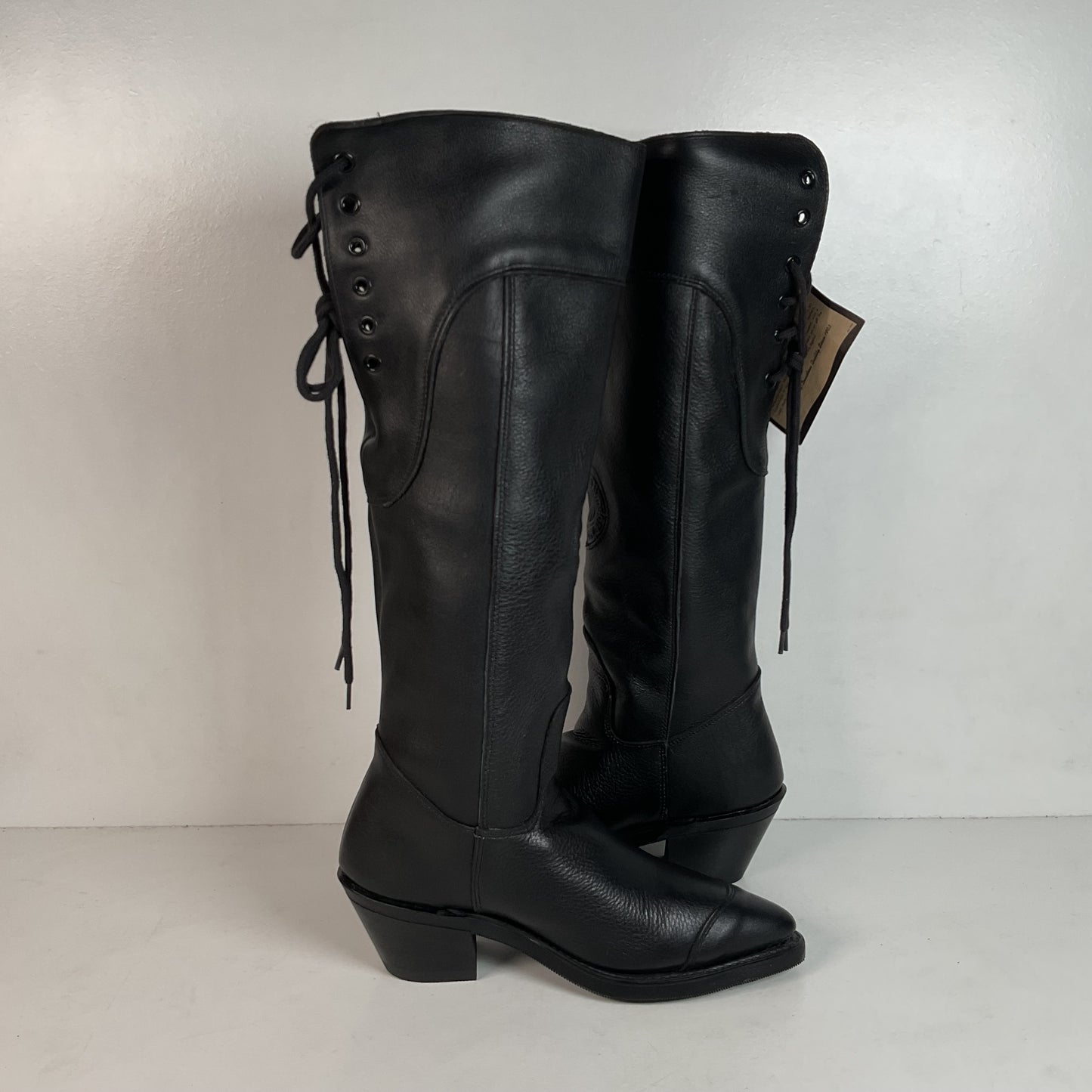 Vintage Harley Davidson Tall Motorcycle Boots 6.5 M Lace Up USA Made