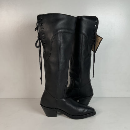 Vintage Harley Davidson Tall Motorcycle Boots 6.5 M Lace Up USA Made