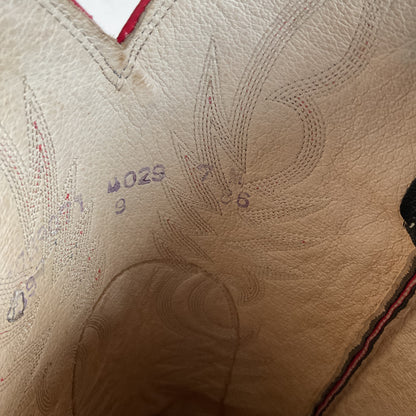 Vintage Dan Post Red Python Snakeskin Cowgirl Boots 7 M USA Made