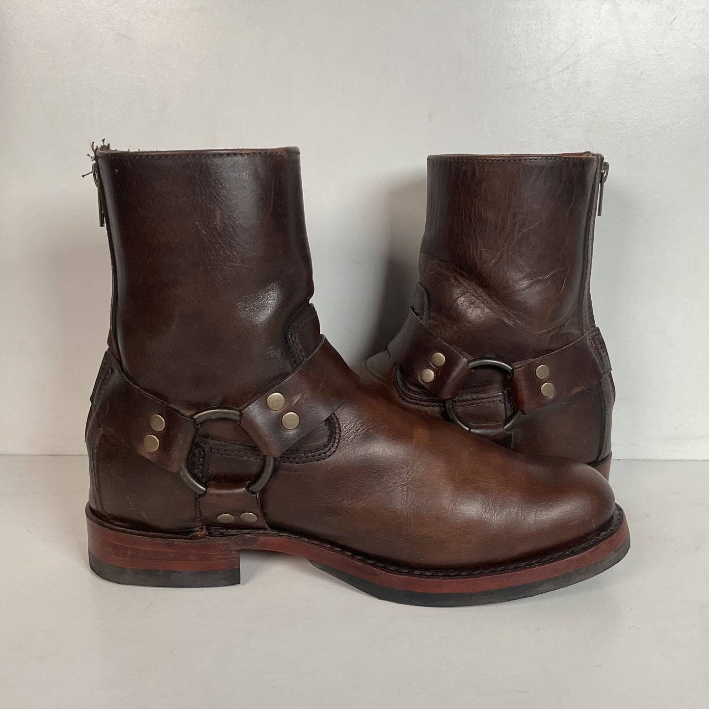 Frye John Addison Harness Boots 8 M USA Made Style 86167