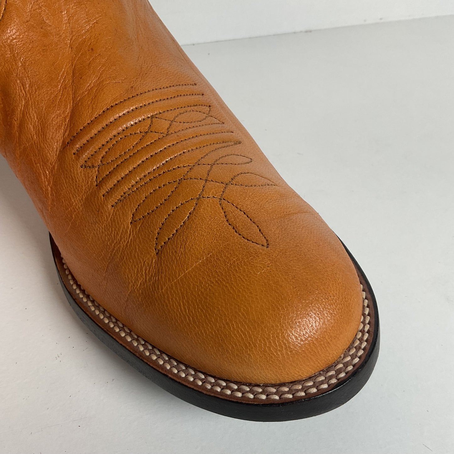 Vintage Nocona Pig Skin Cowboy Boots | Boar | Butterscotch | USA Made | 10.5 EE