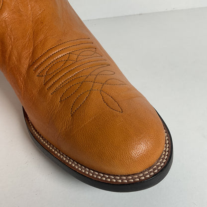 Vintage Nocona Pig Skin Cowboy Boots | Boar | Butterscotch | USA Made | 10.5 EE