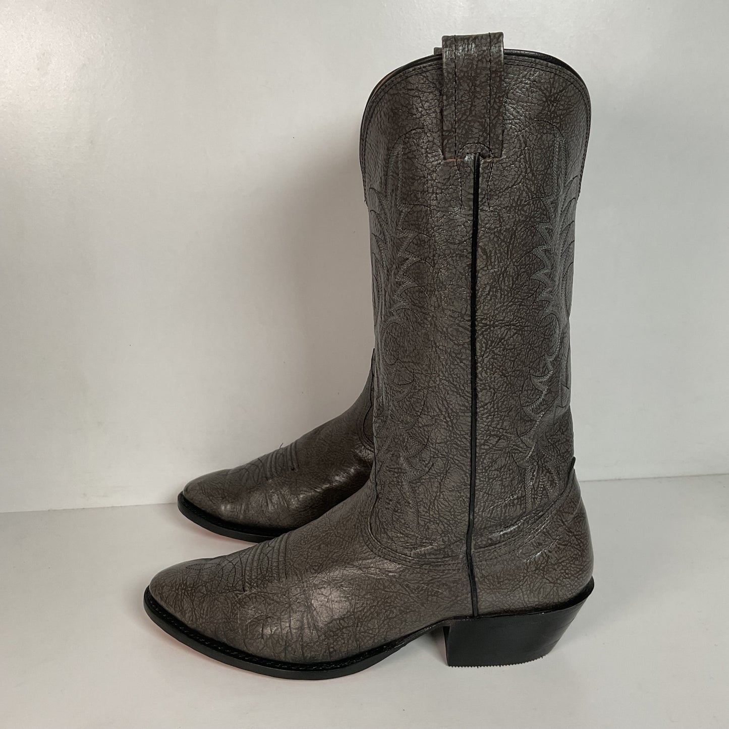 Vintage Nocona Exotic Grey Kangaroo Cowboy Boots 9.5 D USA Red Label Recraft