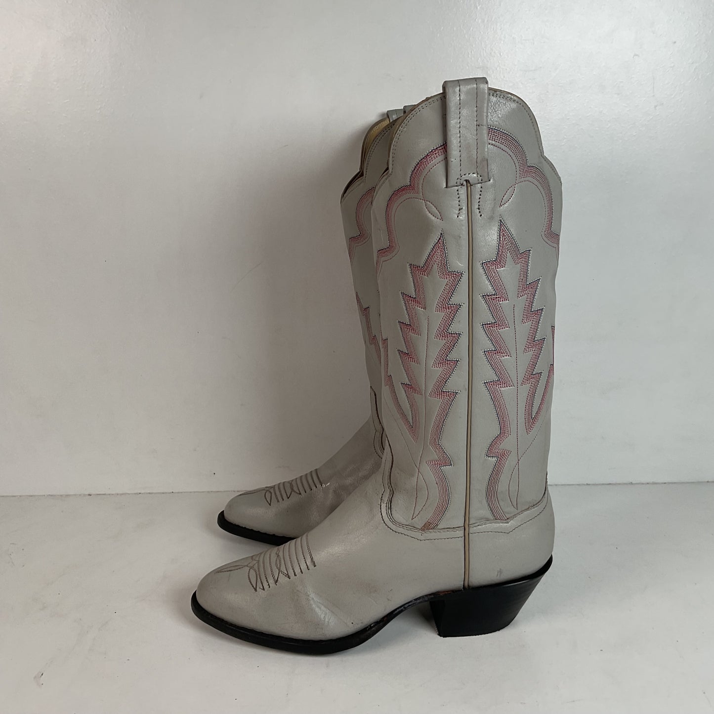 Vintage Panhandle Slim Taupe Cowgirl Boots 7 B Hand Crafted