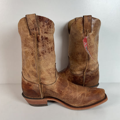 Justin Tan Road Cowboy Boots | Bent Rail | USA Made | Square Toe | Men’s 11 D