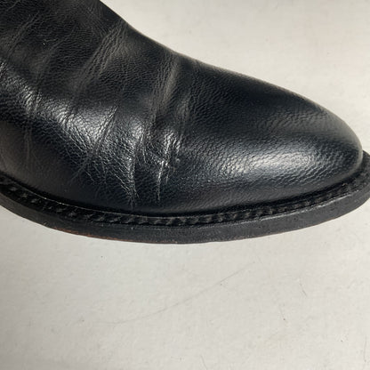 Vintage Lucchese Tall Cowgirl Boots 7 B USA Made Black Calf Skin