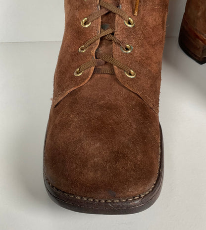 Vintage Tall Suede Lace Up Boots | USA Made | 1960s | Men’s 12 D