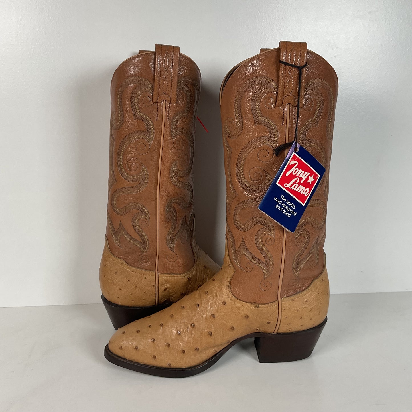 Tony Lama Full Quill Ostrich Cowboy Boots | USA Made | Men’s 6 EE | Women’s 7