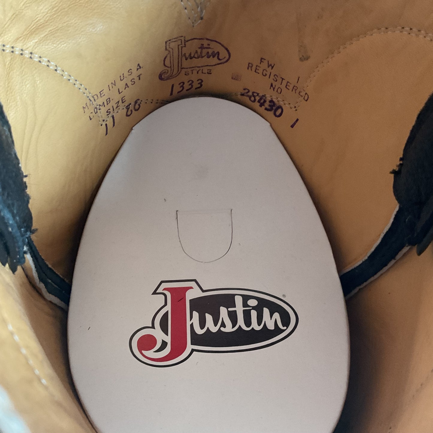 Vintage Justin European Elk Cowboy Boots | USA Made | 11 EE