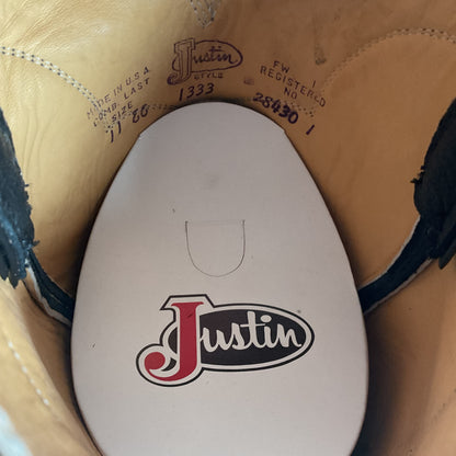 Vintage Justin European Elk Cowboy Boots | USA Made | 11 EE