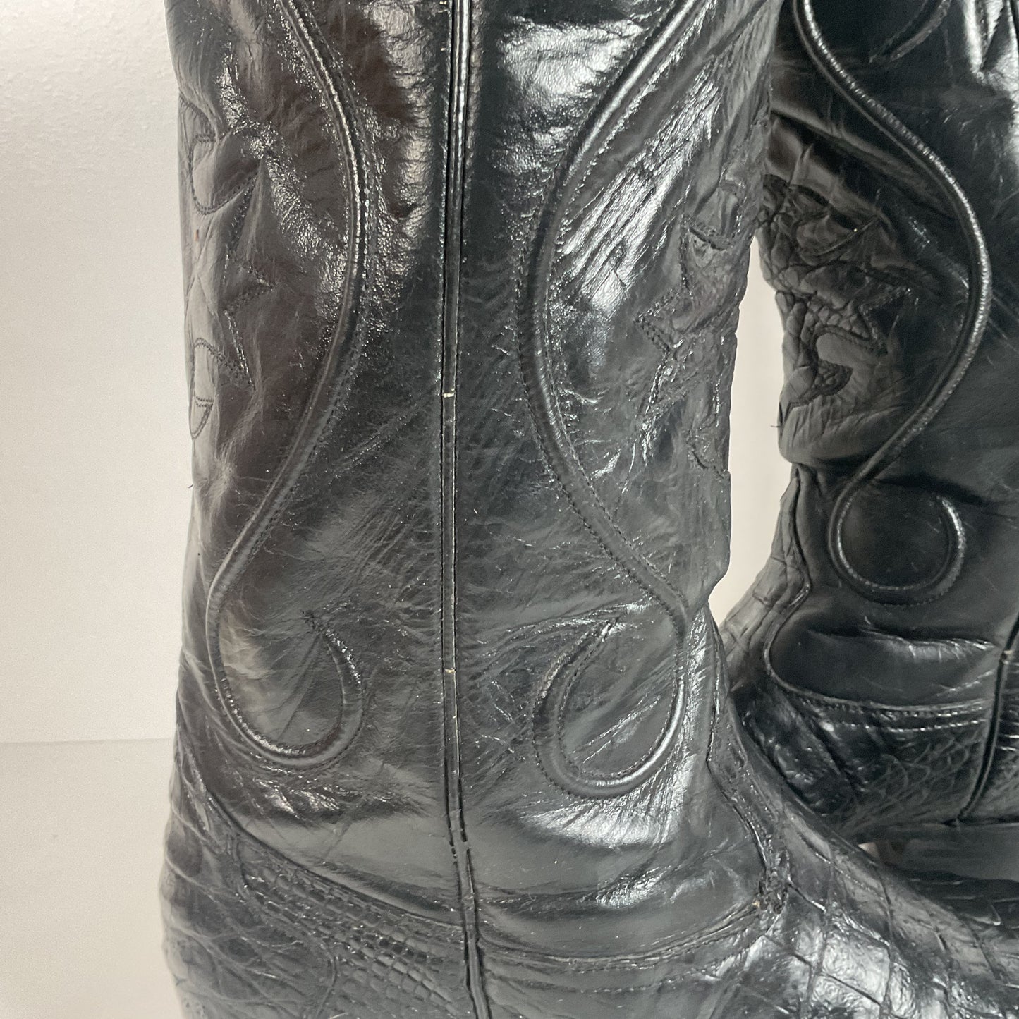 Rivers’ Royal Caiman Belly Cowboy Boots | Exotic | Tooled Inlays | Men’s 9.5