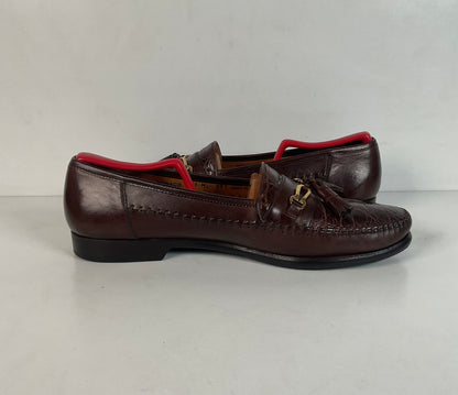 Recrafted Mezlan Crocodile Tassel Loafers 10 M Moc Toe