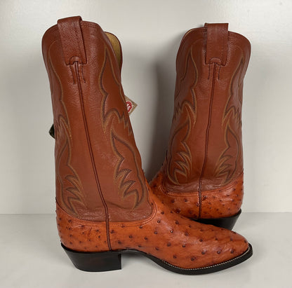 Vintage Nocona Full Quill Ostrich Cowboy Boots | USA Made | Men’s 9 E