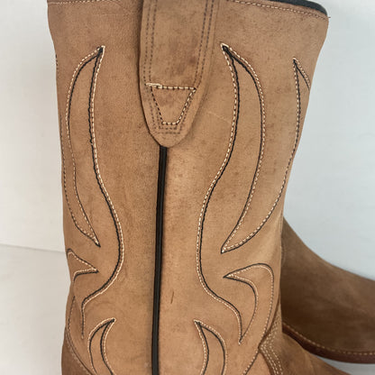 1960s Rodeo Suede Cowboy Boots 11.5 D Rough Out USA Made