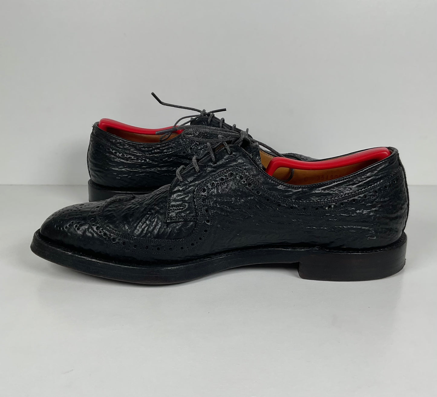 Vintage Florsheim Imperial Derby Shoes | Kenmoor | Exotic Shark | Men’s 8 C