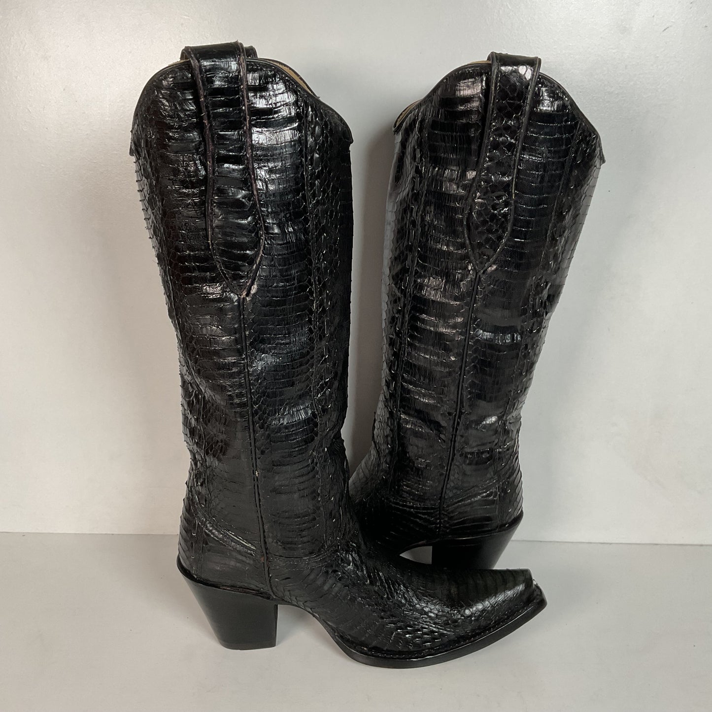 Corral Full Cobra Snakeskin Cowgirl Boots 7.5 M Exotic Mule Ear Snip Toe