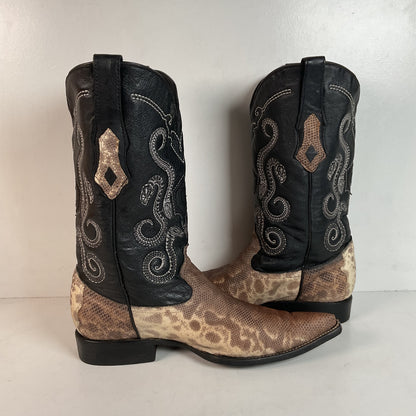 Cuadra Karung Snake Skin Cowboy Boots US 9 Exotic Pointed Toe