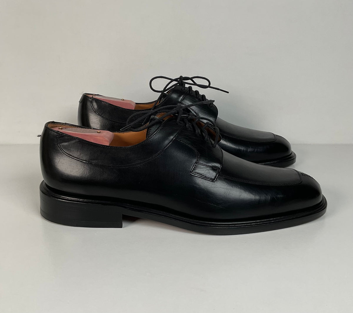 Mezlan Split-Toe Derby Shoes | Black Calfskin | Men’s 9 W